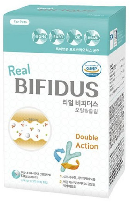 에스틴 리얼비피더스 오랄앤슬림 반려동물 유산균(구강 비만관리) 30포, 30개