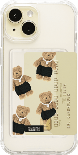 168cm 카드수납 투명 범퍼케이스 베어 블루머