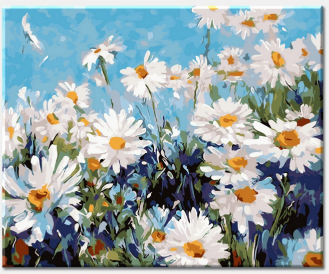 모모픽스페인팅 DIY 명화 그리기 세트 40 x 50 cm, 스카이 데이지, 1개