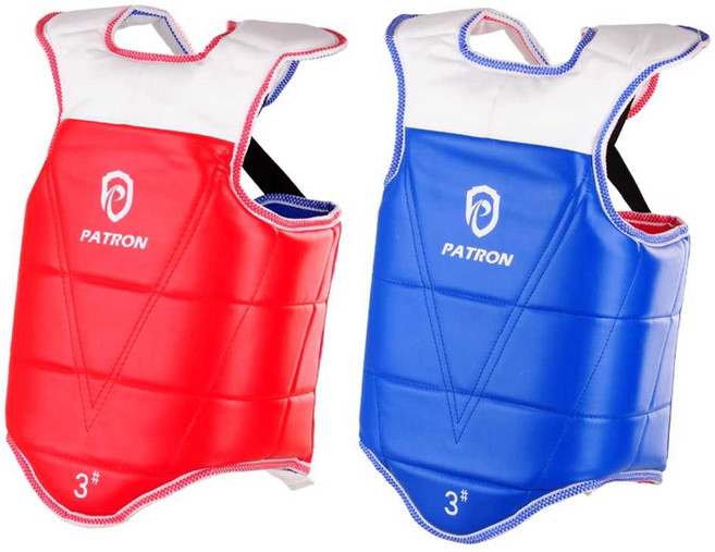 태권도 호구 겨루기 가라데 용품 양면 바디킥 보호구 보호대 부상 방지, 3. PATRON 사이즈 3 (150-170)