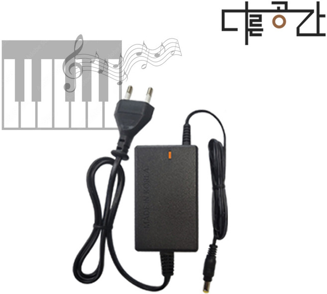 레브 RK110 포터블 전자키보드 디지털피아노 호환 전원 어댑터 다른공간(전원코드포함), 1개