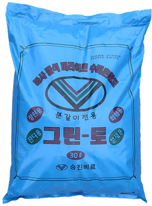 [풍곡] 그린토 30L 분갈이전용토 흙 혼합토 마사토 정원 잔디 화훼 분재 마사 질석 펄라이트, 식물영양제, 그린썬식물영양제, 1개