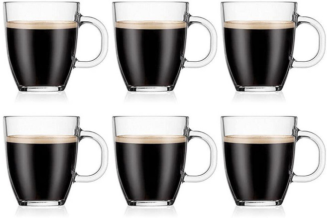 보덤 비스트로 싱글월 글라스 머그 355ml 세트 235762, 6팩