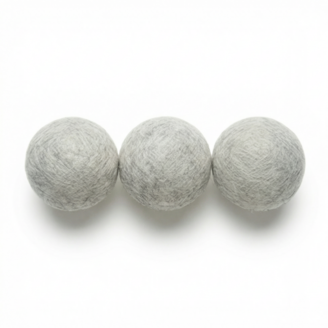 코코바움 건조기 양모 울드라이어볼, 3개, 라이트 그레이