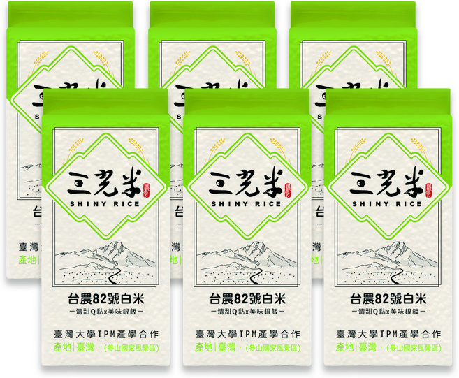 台農82號 白米 台灣大學IPM產學合作, 600g, 6個, 一等米