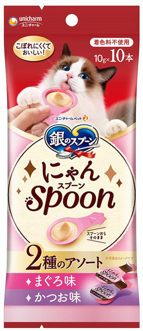 유니참긴노스푼 고양이 냥스푼 습식 간식 10개입, 혼합맛(참치/가다랑어), 100g, 1개