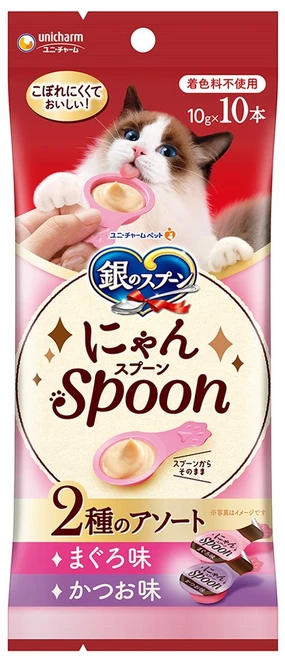 유니참긴노스푼 고양이 냥스푼 습식 간식 10개입, 혼합맛(참치/가다랑어), 100g, 1개 - 쿠팡