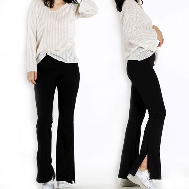 엘핏스타일 노포켓 옆트임 슬림부츠컷 밴딩팬츠 [제작09]