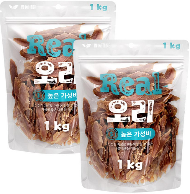 인네이처 리얼 국내산 강아지 간식, 2개, 1kg, 오리사사미
