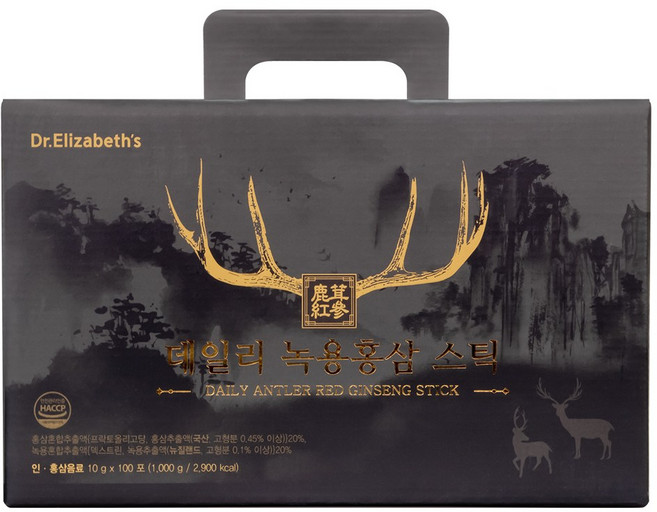 닥터엘리자베스 데일리 녹용홍삼 스틱 100포 1박스, 10g