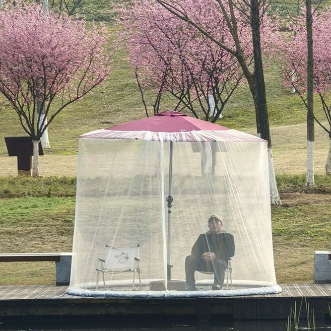 제이펀 스토어 캠핑 그늘막 타프모기장 블랙코팅 텐트, 기타, 1 중앙우산망 베 /275x230cm 우산