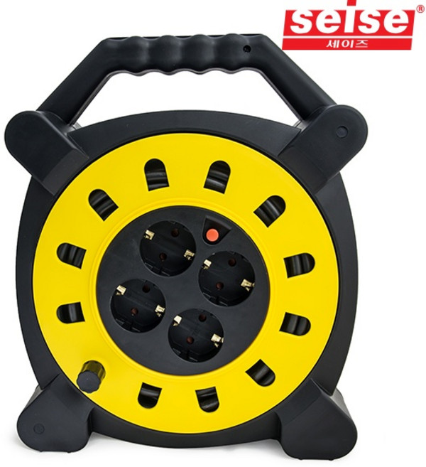 다목적 전기릴선 연장선 20미터 4구형 케이스형 레드, 30m, 1개, 옐로우