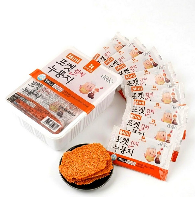 바삭한톨 김치 포켓 누룽지 330g 개별포장 간편간식, 10개, 33g