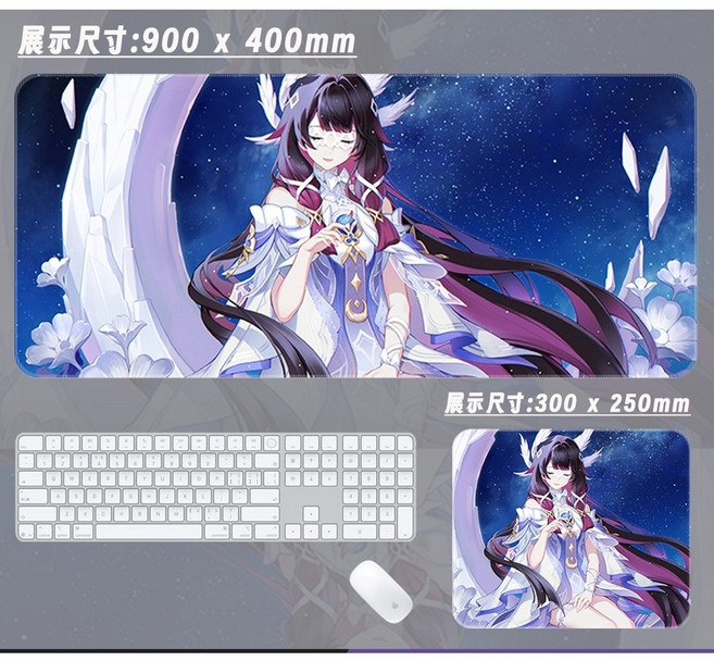 원신 콜롬비나 동인 마우스패드 키보드 장패드 두께 5mm, 패턴 07, 300x250mm