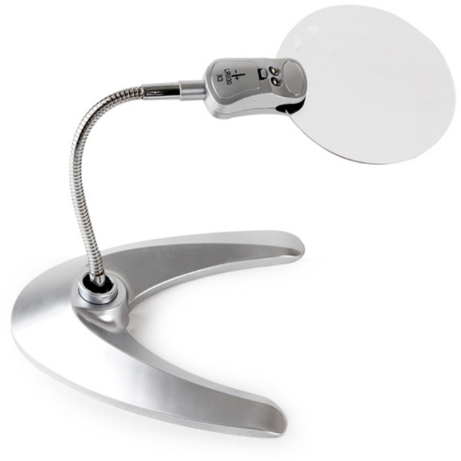 고휘도 LED 스탠드 확대경, 실버, 1개