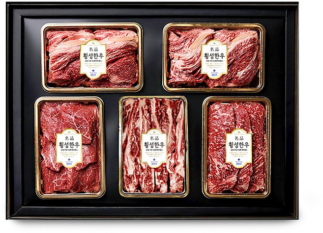 1++등급 횡성한우 VVIP세트 4호 [꽃등심+안심+채끝+갈비살+살치살] 각 500g 2.5kg, 없음, 1개