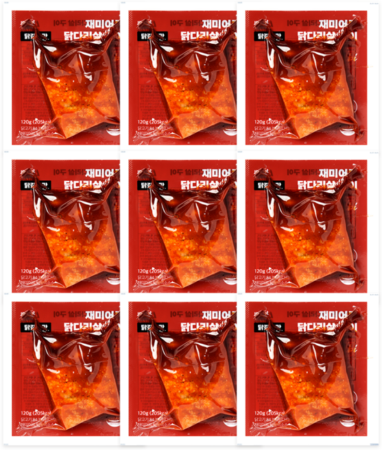 재미어트 닭다리살 구이 순살 닭다리 오븐구이 닭갈비 맛 (냉동), 120g, 9개