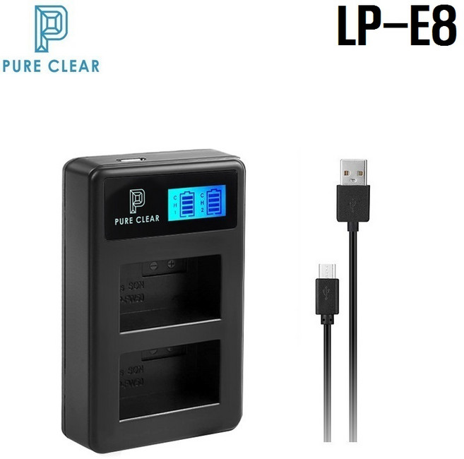 퓨어클리어 캐논 LP-E8 USB 2구 LCD충전기, 1개