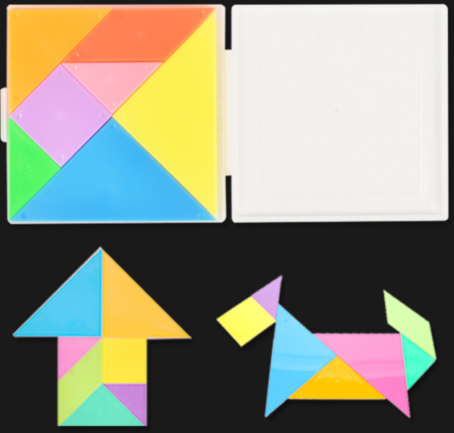 칠교놀이 스피드 도형 탱그램 전개도 칠교판 창의 퍼즐 조각 교구 소형, 1. 칠교놀이 소형