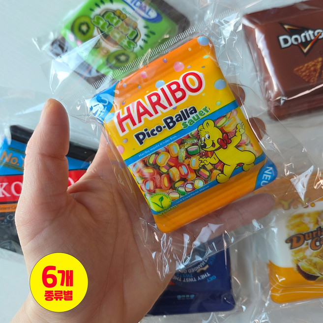 과자스퀴시 미니간식스퀴시 말랑이 틱톡말랑이, B, 6개