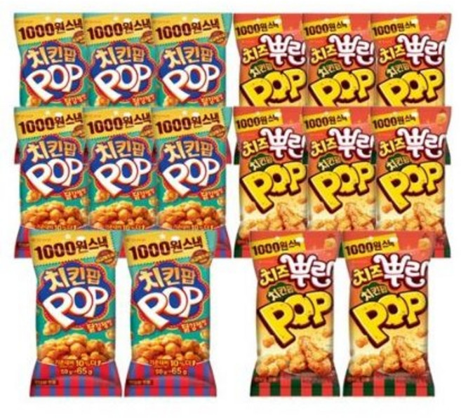 치킨팝 치즈뿌린 치킨팝 65g x 8p + 닭강정맛 65g x 8p, 3세트