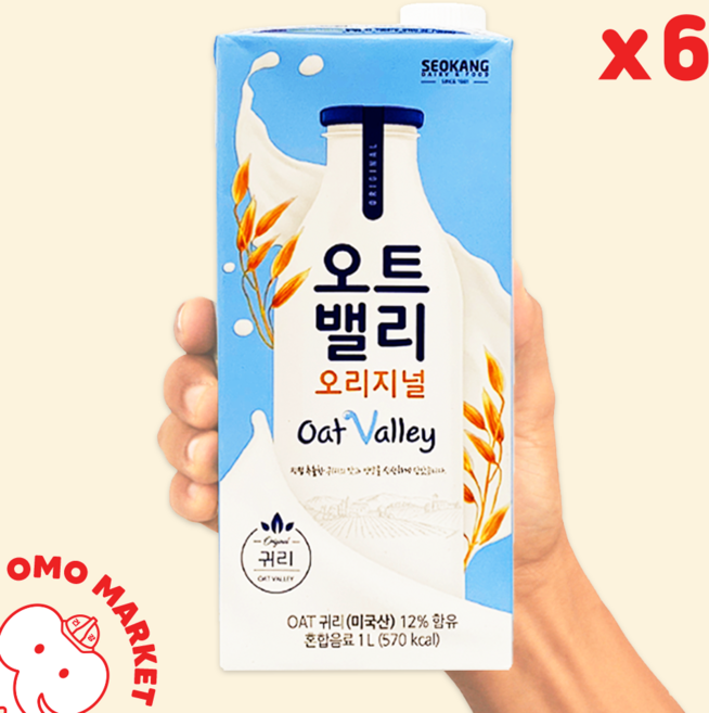 서강유업 오트밸리 오리지널 우유, 1L, 6개