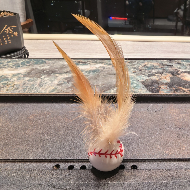 羽毛毽子 棒球造型, 羽毛彈力器-棒球白色, 1個