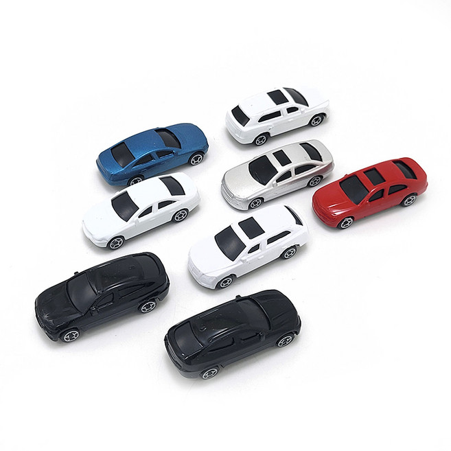 칼라 자동차모형 테라리움모형 건축모형 디오라마모형 미니어처모형 DIY 만들기재료, 백색 자동차1:300(30p)