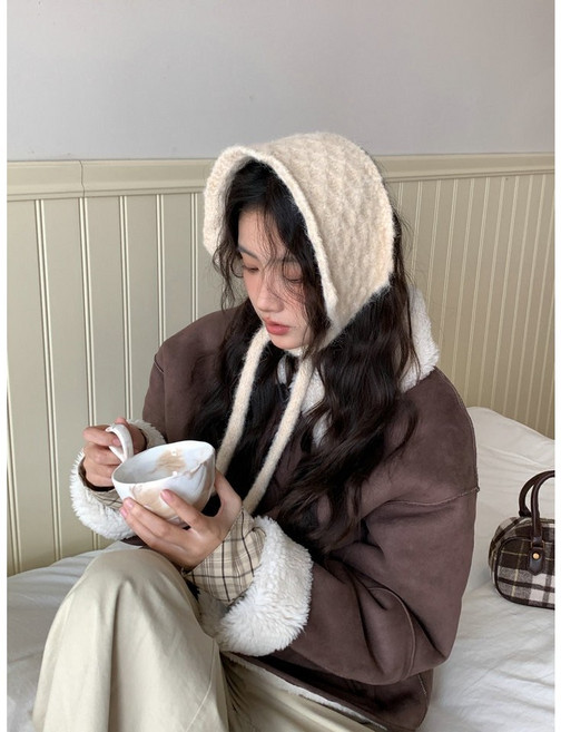 와이엔디샵 러블리 니트 보넷 두건 귀도리 여성 겨울 방한 패션 모자