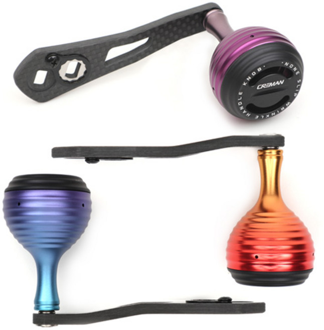 크레만 지깅핸들 J2 62/75mm 카본 베이트릴 튜닝핸들, 1개, RED