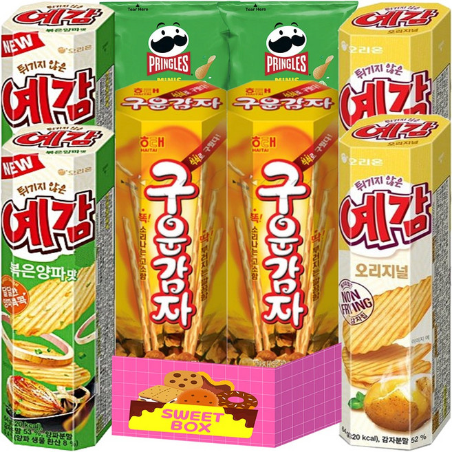 감자스낵 세트 예감 오리지널2 예감 볶음양파2 구운감자2 프어2, 1세트, 348g