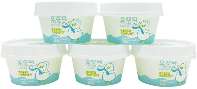 밀팜 오꾸덕 떠먹는 무가당 그릭요거트 수제 플레인 유산균 농후발효유, 그릭요거트 100g, 5개