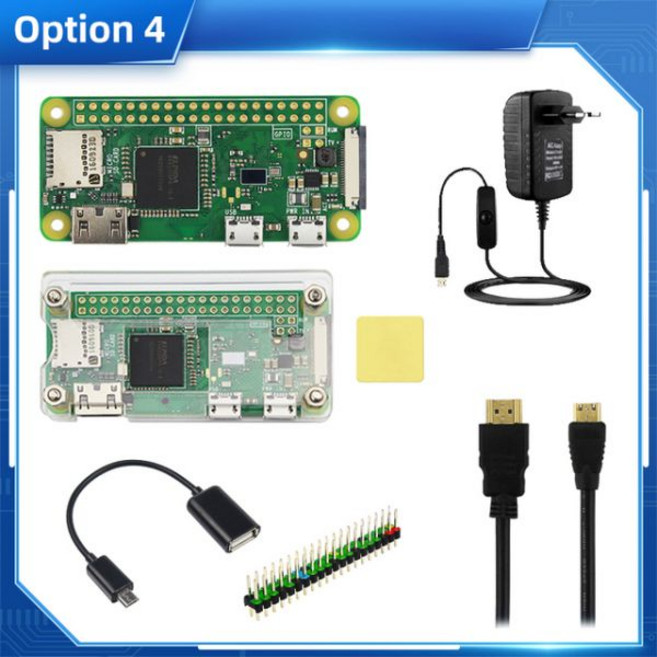 라즈베리 파이 제로 W 1GHz BCM2835 CPU 512M RAM 와이파이 블루투스 호환 옵션 방열판 케이스 스크린 카메라 전원 장치, CN_Option 4