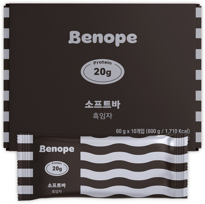 베노프 소프트바 프로틴바 흑임자 10p, 600g, 1개