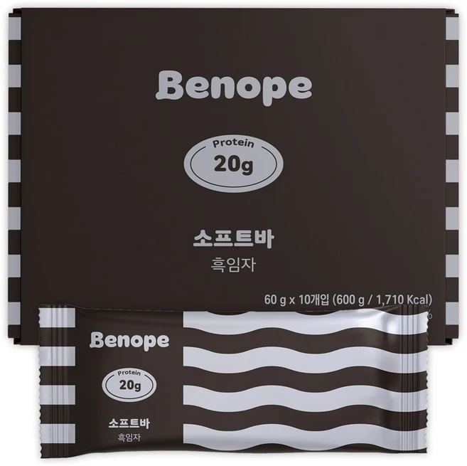 베노프 소프트바 프로틴바 흑임자 10p, 600g, 1개 - 쿠팡