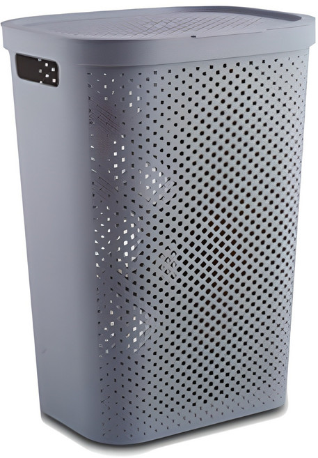 생활백서 대용량 빨래바구니 60L, 그레이