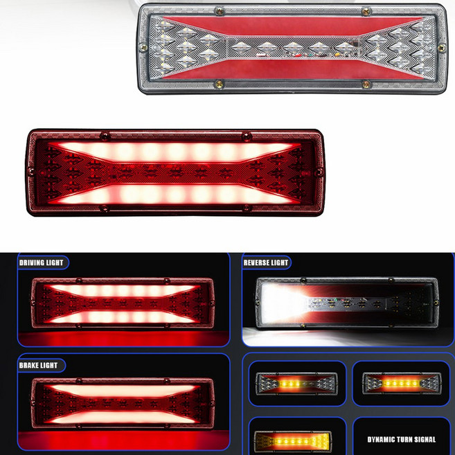 2PCS 12V 24VCar LED 트레일러 후면 램프 조명에 스톱 라이트 보트 신호 트럭 캠핑카 RV 회전 키트, 2 PCS 12V 24V 30CM 6