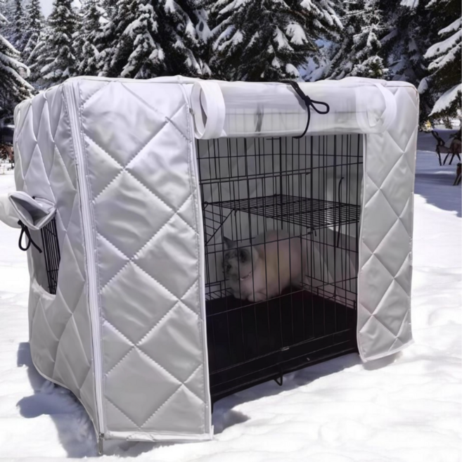 글로리존 투명비닐문 창문 야외 케이지 방수 보온 커버, 실버(투명문), 1개