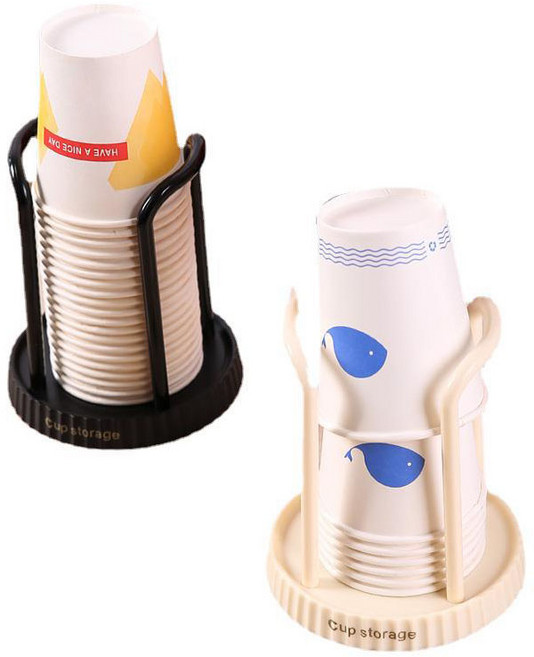 종이컵 홀더 매장 카페 테이블 스탠드형 종이컵 보관함, 1개, 아이보리