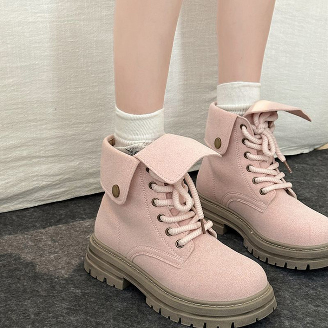 예니브 여성 빈티지 워커부츠 가을 겨울 통굽 앵클부츠 키 높이 워커