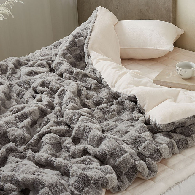 까드리아 체스 양모 극세사 차렵이불