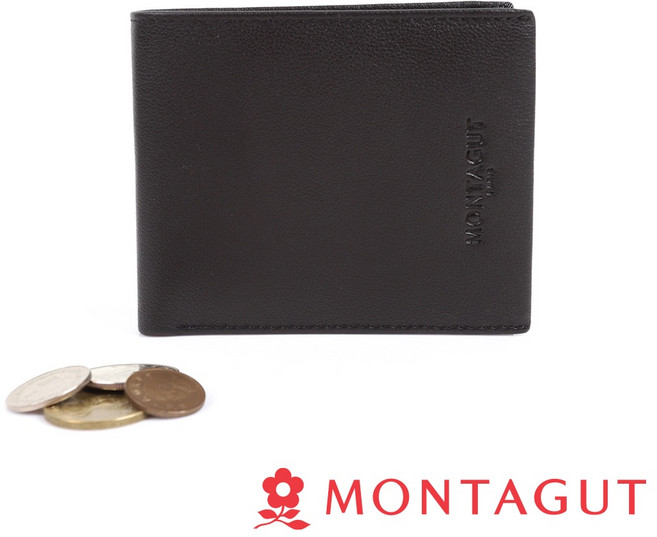 MONTAGUT夢特嬌 時尚頭層牛皮真皮皮夾 B00M820005 黑色