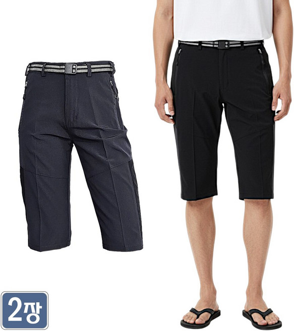 [2장]야인시대 쿨타임 7부 여름반바지 스판 일상 운동 통풍 냉감 윈드B66