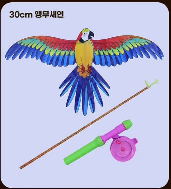 앵무새 독수리연 전통 민속놀이 동물연 얼레낚시대 세트, 대형_독수리, 본상품선택, 본상품선택
