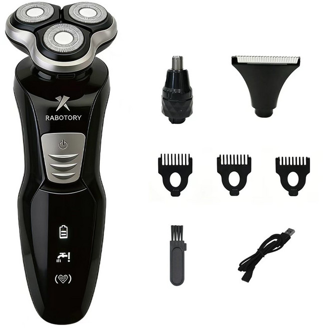 라보토리 프리미엄 3헤드 충전식 생활방수 전기면도기, 블랙, AQ3081