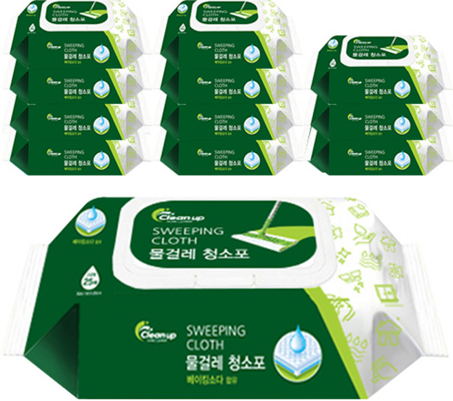 클린업 물걸레 청소포 25매, 12개