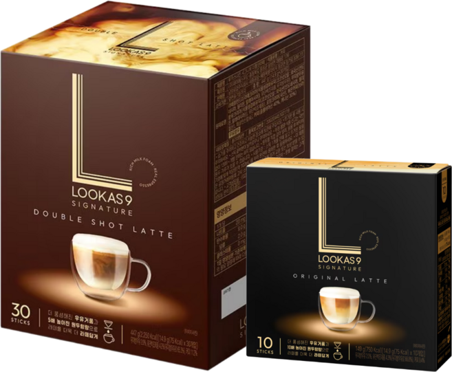 라떼스틱 커피믹스세트 루카스나인 더블샷라떼30T + 오리지널라떼10T, 1세트, 더블샷라떼30T+오리지널라떼10T
