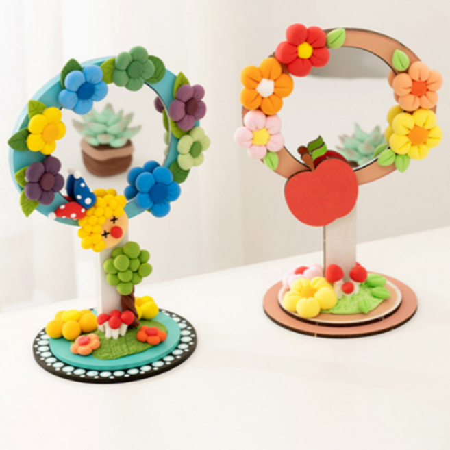 점토 꽃 클레이 탁상 거울 아트 놀이 만들기 DIY 키트