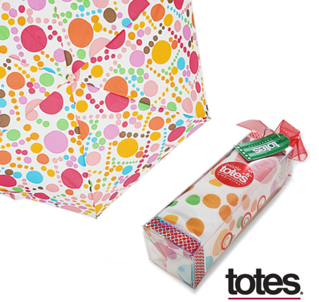 totes(토스) 마이크로 5단 수동우산 A133V18 (비비드서클) 선물용패키지 양산겸용