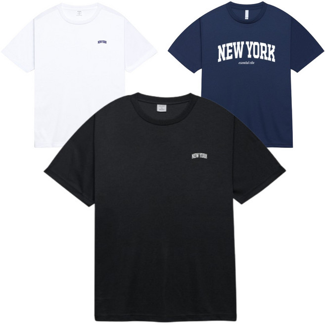 에센셜바이브 뉴욕 남녀공용 기능성 반팔티